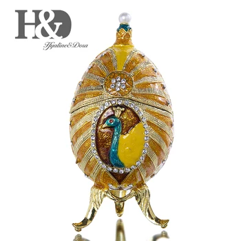H&D Hand Painted Enameled Jeweled Egg Shaped Trinket Box Ring Holder Collectible Figurine Box Home Decor Wedding Gift
H&D Hand Painted Enameled Jeweled Egg Shaped Trinket Box Ring Holder Collectible Figurine Box Home Decor Wedding Gift