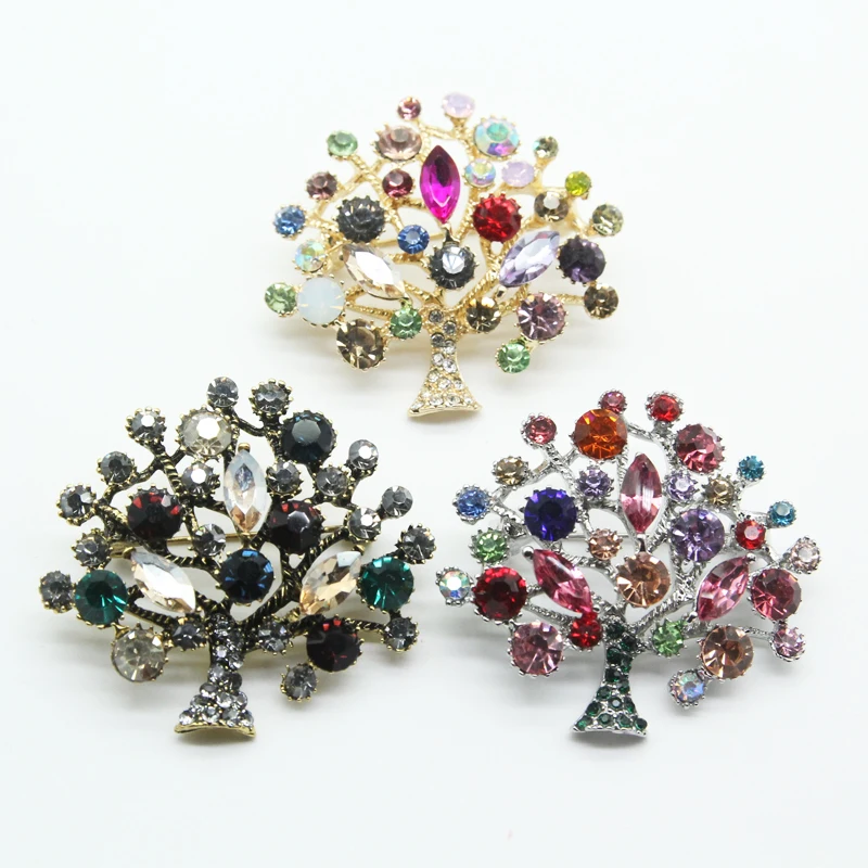 RHao Retro Multi Color Crystal Tree of Life Brooches Vintage Rhinestone Life Tree Christmas Tree Brooch pins women men corsage
RHao Retro Multi Color Crystal Tree of Life Brooches Vintage Rhinestone Life Tree Christmas Tree Brooch pins women men corsage