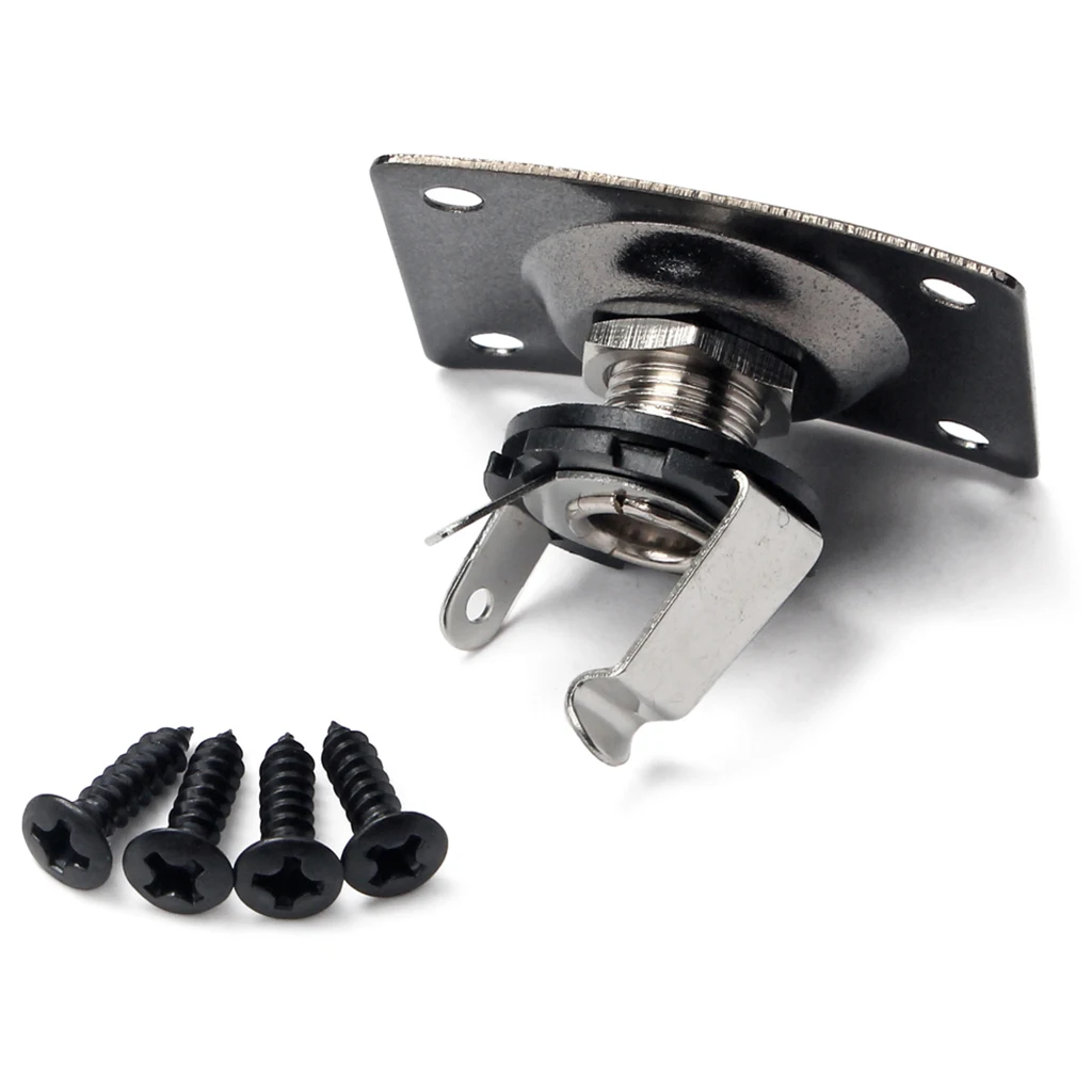 6.35mm 1/4'' Jack Plate Socket & Electric Guitar Neck Plate for for Strat Tele LP SG Guitars