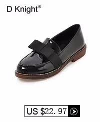 Vintage Women Oxford Flats Bowtie Student Shoes Round Toe Oxfords For Women Patent Leather Loafers Plus Size 32-43 Silp On Flats