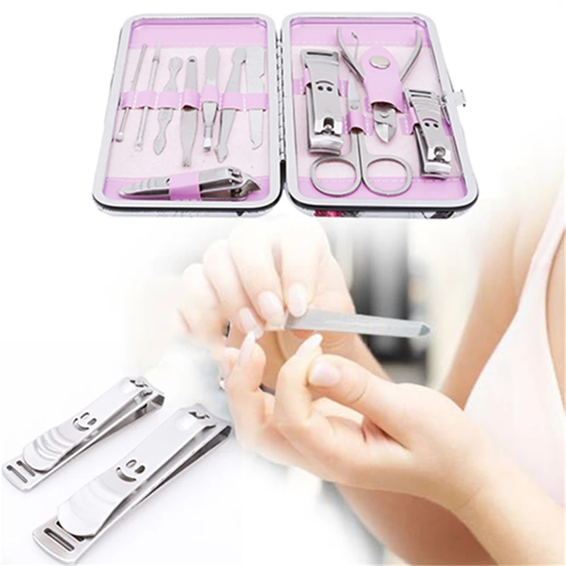 12PCS Manicure Set Professionele Nagelk Nipper Kit Utility Pedicure Schaar Tweezer Knife Oor Pick Nail Art Grooming Gereedschap | Красота и