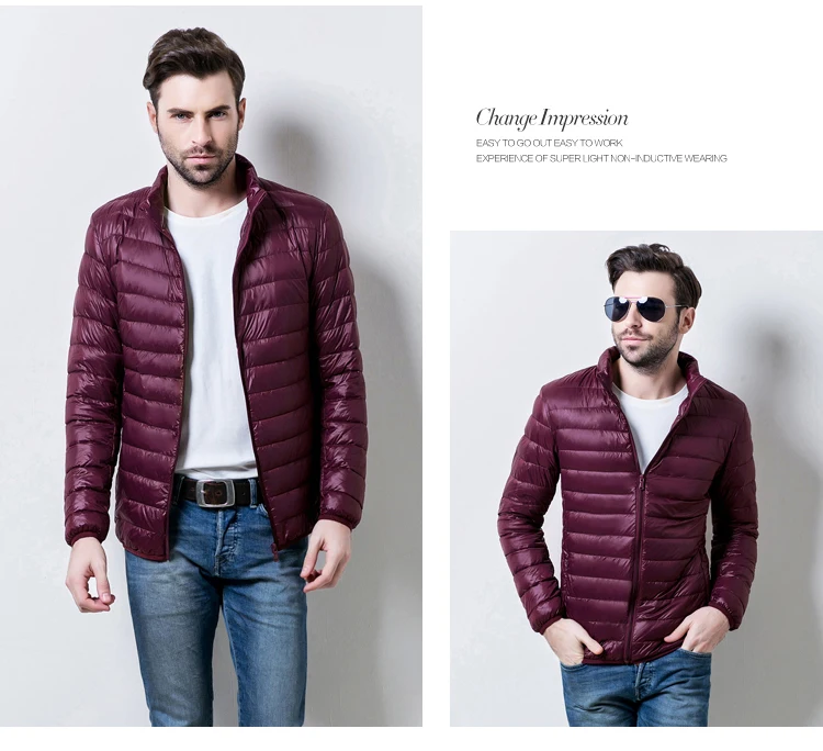 Aolamegs Men Winter Down Jacket Ultralight Thin White Duck Down Coat Solid Color Feather Jackets Male Windproof Warm Outwear 3XL (13)