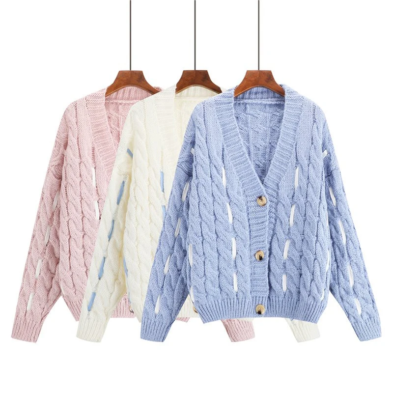 BGTEEVER Elegant Warm Autumn Winter Sweater Cardigan Women Casual V-neck Single Breasted Twisted Knitted Open Stitch Knitwear
BGTEEVER Elegant Warm Autumn Winter Sweater Cardigan Women Casual V-neck Single Breasted Twisted Knitted Open Stitch Knitwear