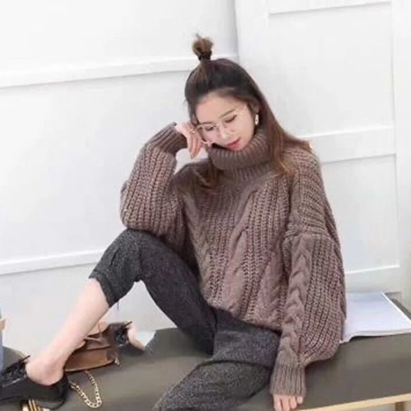 Korean Autumn Winter Women Sweaters Fashion Long Sleeve Solid Sweaters Pull Femme Turtleneck Loose Ladies Knitted Pullovers
Korean Autumn Winter Women Sweaters Fashion Long Sleeve Solid Sweaters Pull Femme Turtleneck Loose Ladies Knitted Pullovers