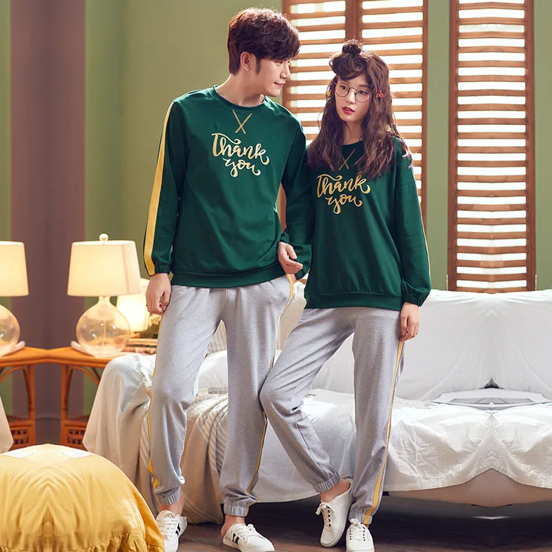 Autumn Winter Long Sleeved Couple Pajamas Set Cotton Pyjamas Women Pijama Mujer Lovely Sleepwear Homewear Nightgown M-2XL
Autumn Winter Long Sleeved Couple Pajamas Set Cotton Pyjamas Women Pijama Mujer Lovely Sleepwear Homewear Nightgown M-2XL