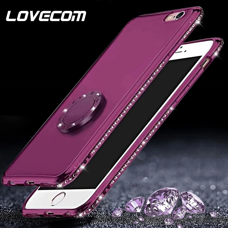 LOVECOM Glitter Diamond Finger Ring Case For iPhone X 8 7 6 6s Plus Cover Soft TPU Matte Screen Protective Phone Back Cover Capa 
LOVECOM Glitter Diamond Finger Ring Case For iPhone X 8 7 6 6s Plus Cover Soft TPU Matte Screen Protective Phone Back Cover Capa