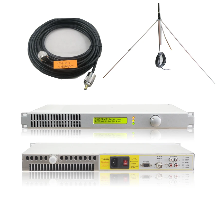 FMT-100L 0-100W FM Transmitter for FM Radio Broadcast Station GP Antenna 20m RF Cable Kit
FMT-100L 0-100W FM Transmitter for FM Radio Broadcast Station GP Antenna 20m RF Cable Kit