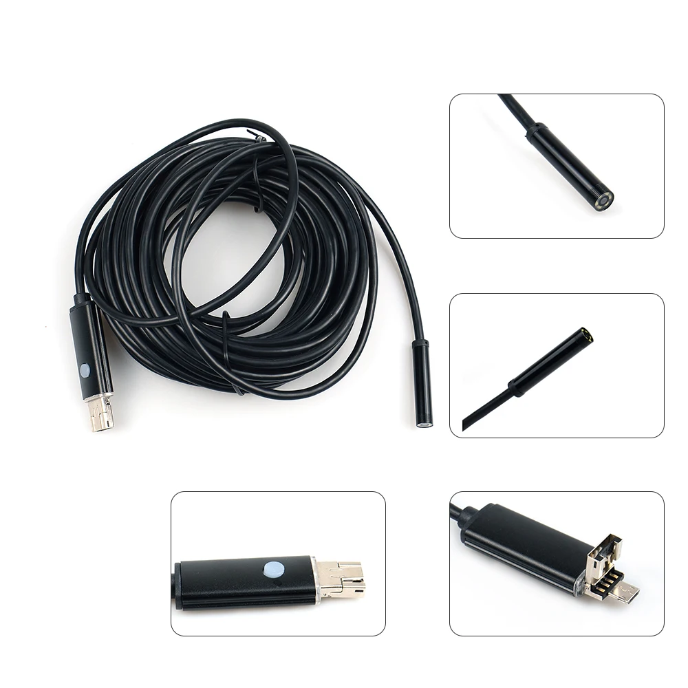 7mm 1M 2 IN 1 USB Endoscope 720P HD Android Borescope USB Endoscopio Inspection Micro Camera for Android PC
7mm 1M 2 IN 1 USB Endoscope 720P HD Android Borescope USB Endoscopio Inspection Micro Camera for Android PC