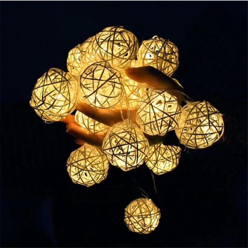 AC110-220V US/EU Plug 4M 20LED Warm White 4cm Rattan Ball LED String Lighting Christmas Light For Home Wedding Party Decoration
AC110-220V US/EU Plug 4M 20LED Warm White 4cm Rattan Ball LED String Lighting Christmas Light For Home Wedding Party Decoration