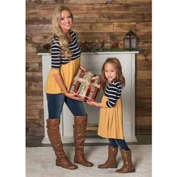 2018 New Plus Size Family Matching Clothes Striped Patchwork Mom and Daughter Dresses Family Look Kid Girls Dress
2018 New Plus Size Family Matching Clothes Striped Patchwork Mom and Daughter Dresses Family Look Kid Girls Dress