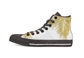 Gold Palm Leaf Design breathable Casual High Top lace-up Canvas shoes sneakers For Drop shipping
Gold Palm Leaf Design breathable Casual High Top lace-up Canvas shoes sneakers For Drop shipping