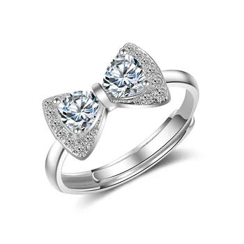 High Quality New Jewelry Fashion Bowknot Design Shiny Zircon 925 Sterling Silver Adjustable Size Rings for Women Gift
High Quality New Jewelry Fashion Bowknot Design Shiny Zircon 925 Sterling Silver Adjustable Size Rings for Women Gift
