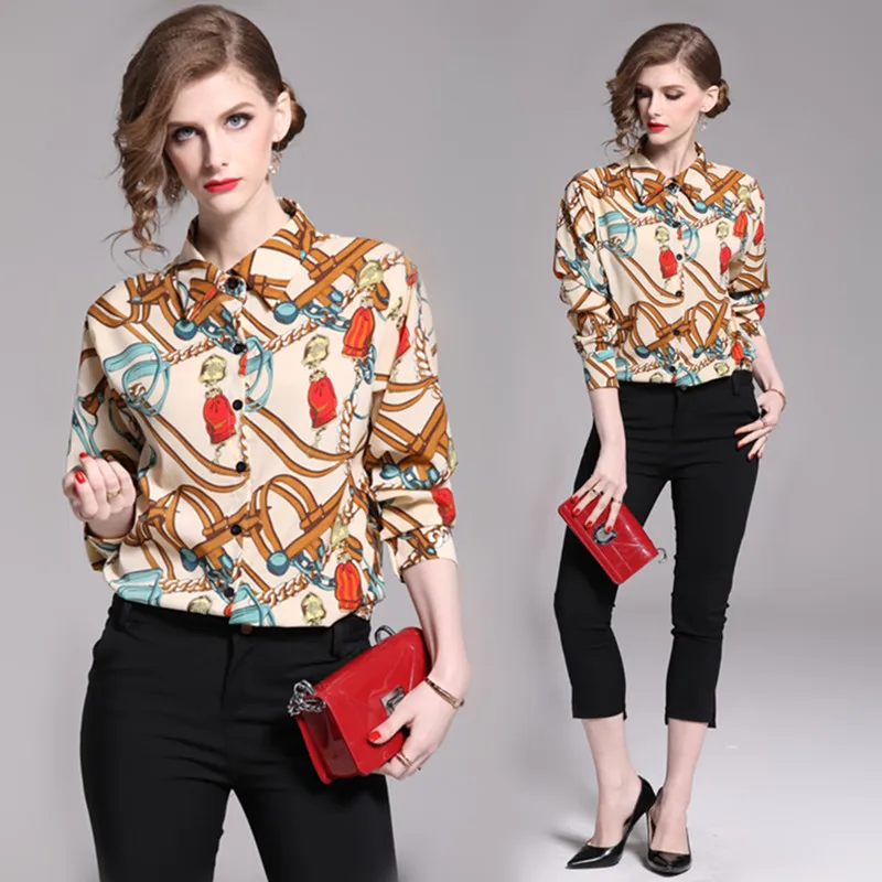 Retro Chiffon Blouse Women's Tunic Large Size Print Silk Blouse Turn-down Collar Button Korean Fashion Clothing Vintage Top
Retro Chiffon Blouse Women's Tunic Large Size Print Silk Blouse Turn-down Collar Button Korean Fashion Clothing Vintage Top