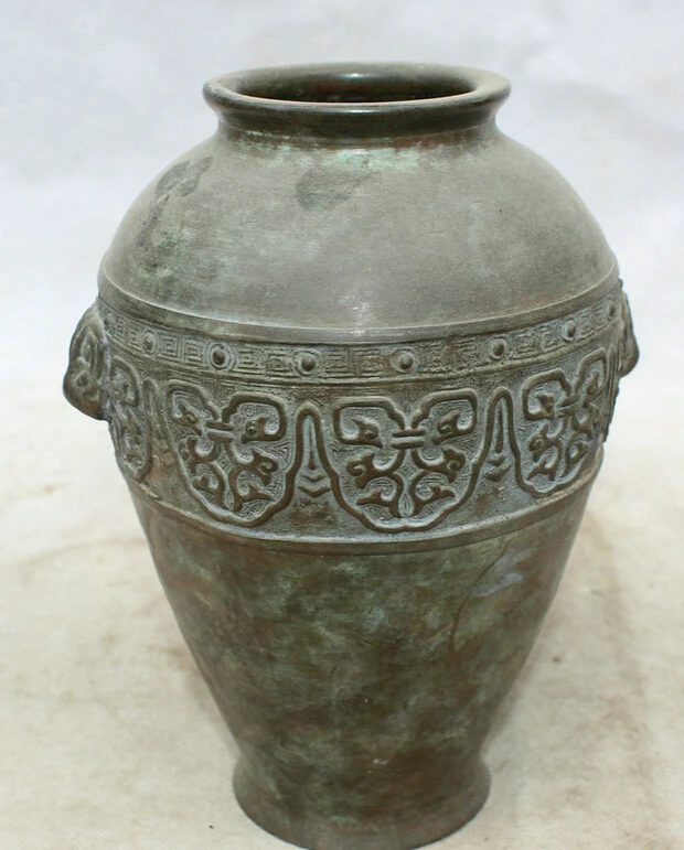 Collectible bronze S2035 7" Ancient Chinese Dynasty palace Bronze Beast head Pot Jar Crock Bottle Vase
Collectible bronze S2035 7" Ancient Chinese Dynasty palace Bronze Beast head Pot Jar Crock Bottle Vase