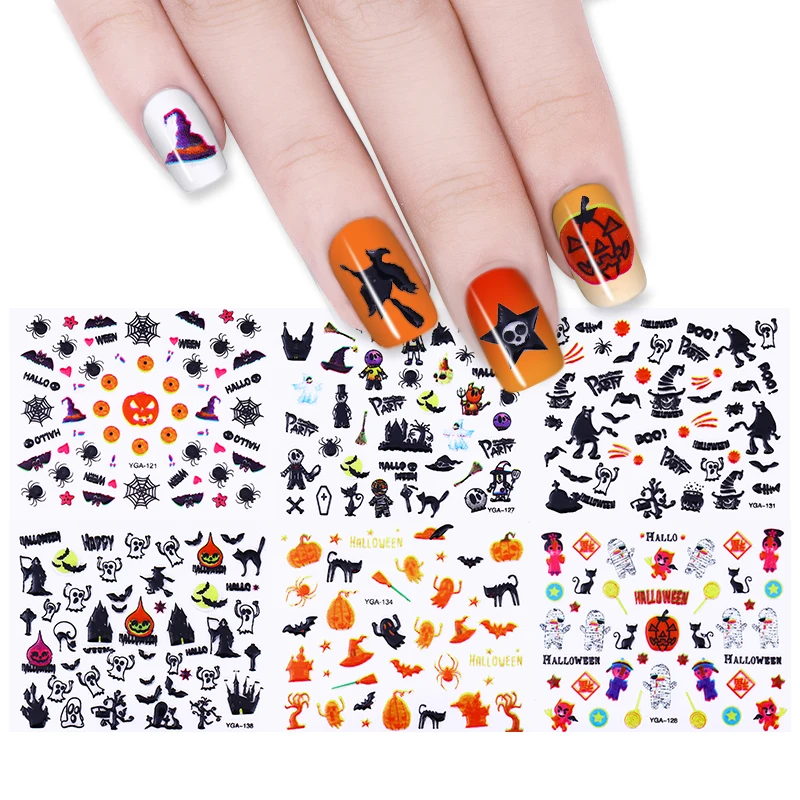24 Sheets Halloween 3D Nail Sticker Water Decal Holographic Foil Owl Skull Pumpkin Spider Pattern Nail Art Decoration DIY
24 Sheets Halloween 3D Nail Sticker Water Decal Holographic Foil Owl Skull Pumpkin Spider Pattern Nail Art Decoration DIY
