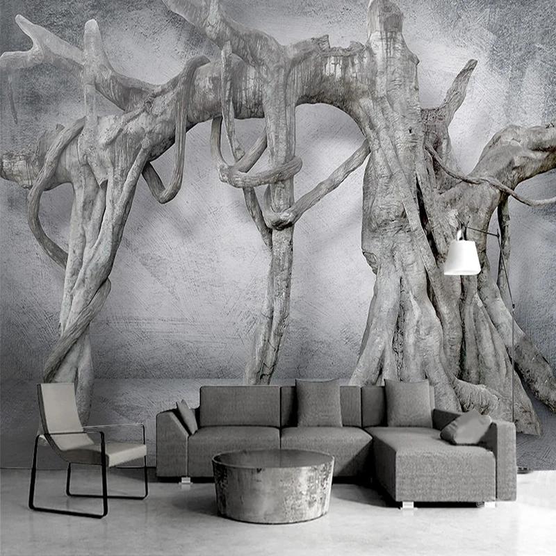 Custom Mural Wallpaper Modern Fashion Black And White Art Wall Painting 3D Tree Root Embossed Non-woven Living Room Home Decor
Custom Mural Wallpaper Modern Fashion Black And White Art Wall Painting 3D Tree Root Embossed Non-woven Living Room Home Decor