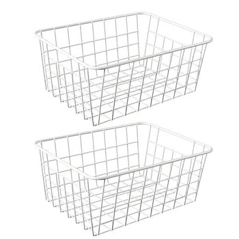2pcs Household Iron Art Storage Basket Kitchen Bedroom Sundries Snacks Organizer Basket - White
2pcs Household Iron Art Storage Basket Kitchen Bedroom Sundries Snacks Organizer Basket - White