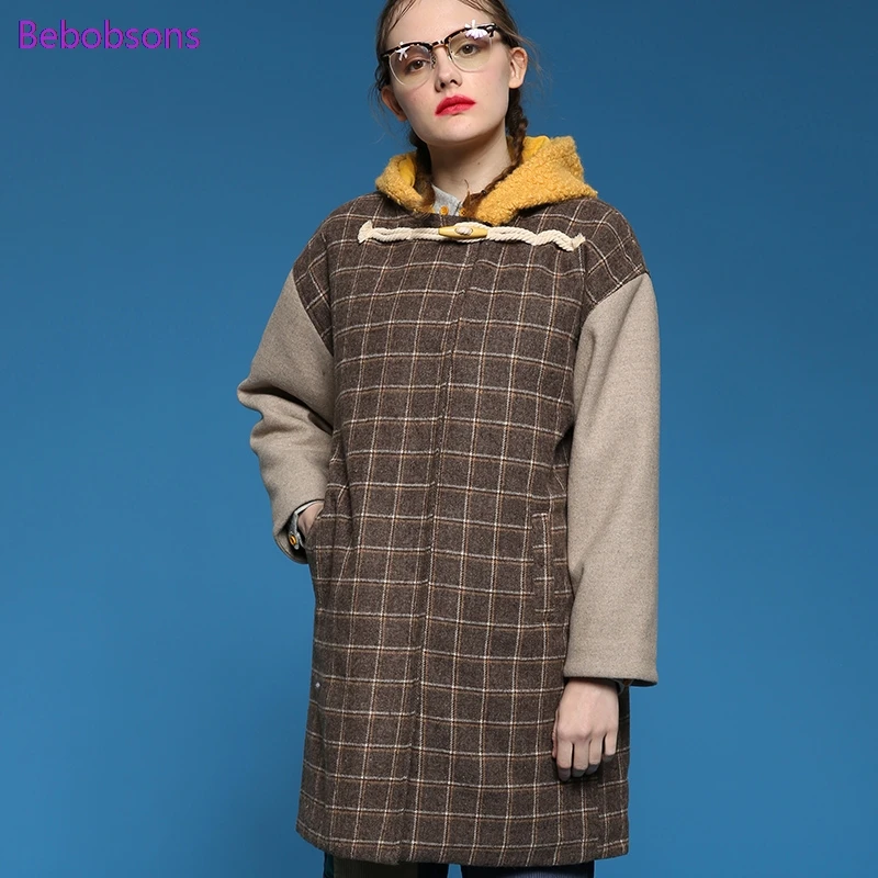 Winter New Women Hooded Wool Blends Coats Vintage Plaid Printed Female Thick Long Jackets Horns 2017 Autumn Outwear Coat
Winter New Women Hooded Wool Blends Coats Vintage Plaid Printed Female Thick Long Jackets Horns 2017 Autumn Outwear Coat