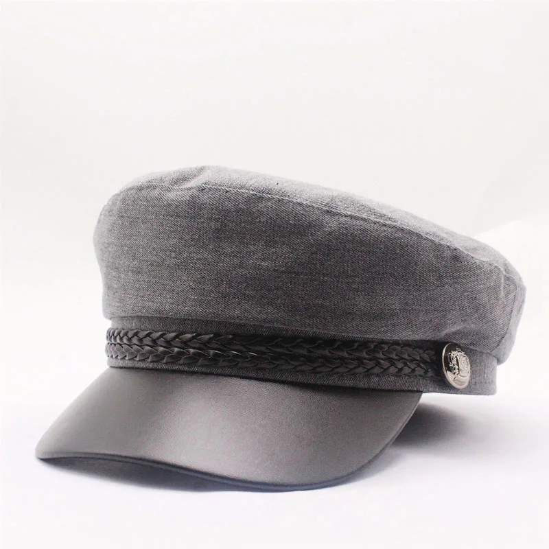 Фото Fashion Blank black High Quality Newsboy Caps for Women Spring Autumn Winter Hats cotton Cap Ladies Black Hat Beret | Аксессуары для