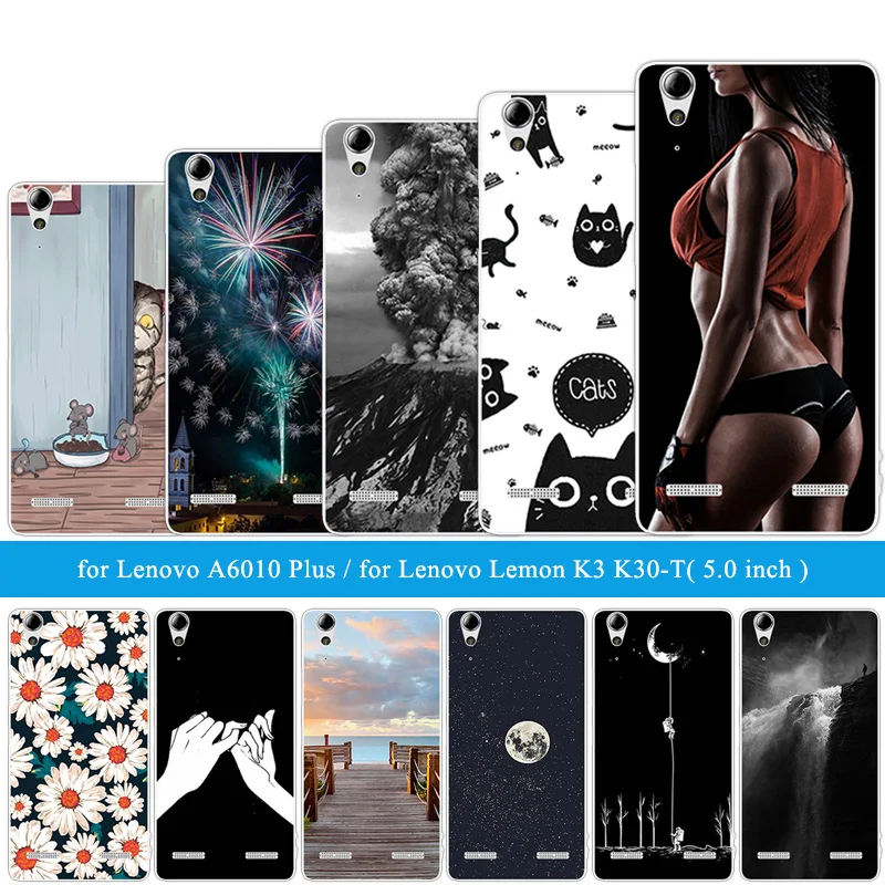 Мягкие ТПУ чехлы для телефонов Lenovo A6010 Plus и A6000 DIY Lemon K3 K30 T W кожи 5 "K 3 A 6000 6010