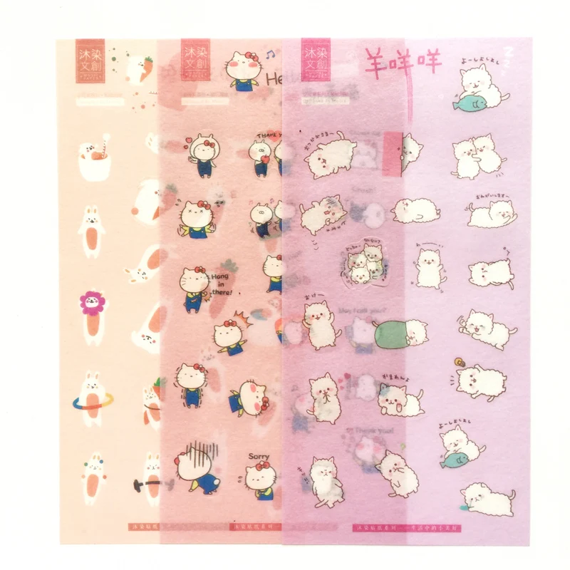 3 Sheets /Pack Cute Cat Rabbit Paper Adhesive Decorative Label Stickers Stick Decoration Stickers
3 Sheets /Pack Cute Cat Rabbit Paper Adhesive Decorative Label Stickers Stick Decoration Stickers