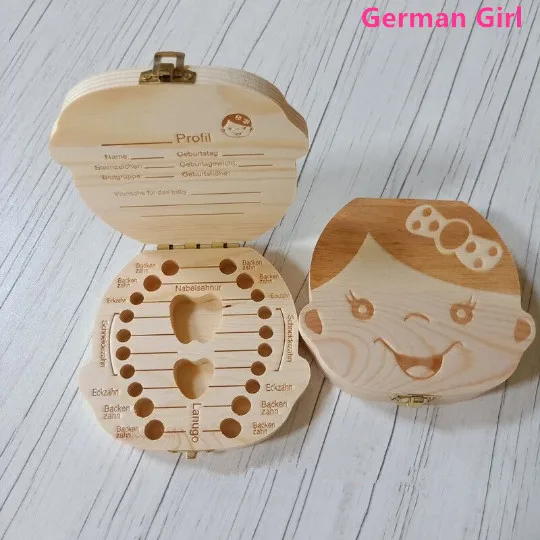 Tooth Box Storage Portugue German English Spanish French Italian Text Baby Boy Girl Wood Case Milk Teeth Collect TeethSave
Tooth Box Storage Portugue German English Spanish French Italian Text Baby Boy Girl Wood Case Milk Teeth Collect TeethSave