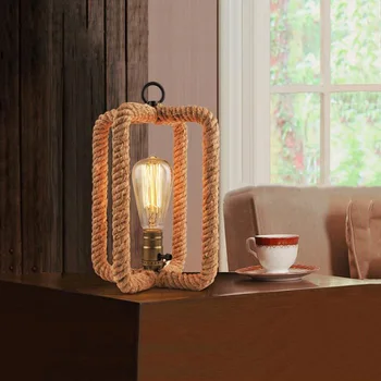 America Retro loft table light E27 hemp rope desk light vintage lamp bedroom living room bedside office study hotel cafe light
America Retro loft table light E27 hemp rope desk light vintage lamp bedroom living room bedside office study hotel cafe light