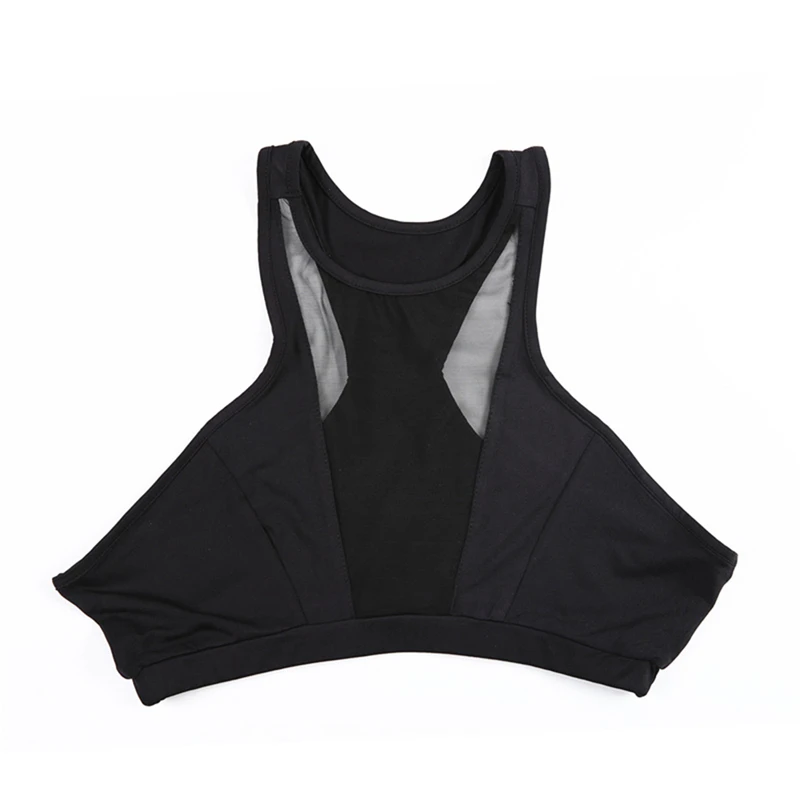 Black Mesh Yoga Shirt Sport Top Fitness Brassiere Workout Sportswear Active Wear Women Fitness Tank Top Gym Clothes 8