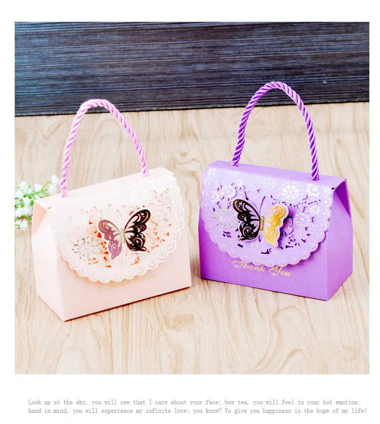 Pink purple Butterfly Flower Candy paper gift bag with handle Wedding favor Portable Gift paper Box wedding Party Favors blue
Pink purple Butterfly Flower Candy paper gift bag with handle Wedding favor Portable Gift paper Box wedding Party Favors blue