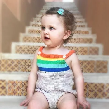 Fashion Baby Clothes Rompers Knit Rainbow Striped Romper Baby Summer Newborn Girls Clothes Infant Baby Boys Jumpsuit Overalls
Fashion Baby Clothes Rompers Knit Rainbow Striped Romper Baby Summer Newborn Girls Clothes Infant Baby Boys Jumpsuit Overalls