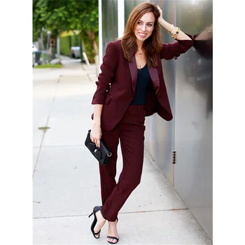 New Women business Suits Wine Red Formal Pant Suits For Weddings Slim Office Uniform Ladies OL Trouser Work Wear 2 Piece Custom
New Women business Suits Wine Red Formal Pant Suits For Weddings Slim Office Uniform Ladies OL Trouser Work Wear 2 Piece Custom