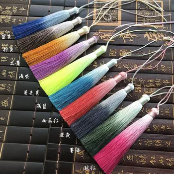 12pcs/lot 10cm Gradient color tassels silk fringe sewing bangs tassel trim decorative key tassels for curtains home decoration
12pcs/lot 10cm Gradient color tassels silk fringe sewing bangs tassel trim decorative key tassels for curtains home decoration