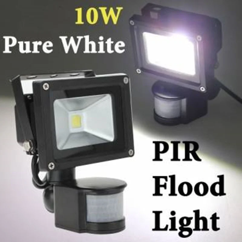 

Outdoor Lighting Floodlights 10W White 1000LM PIR Motion Sensor Security LED Flood Light 85-265V