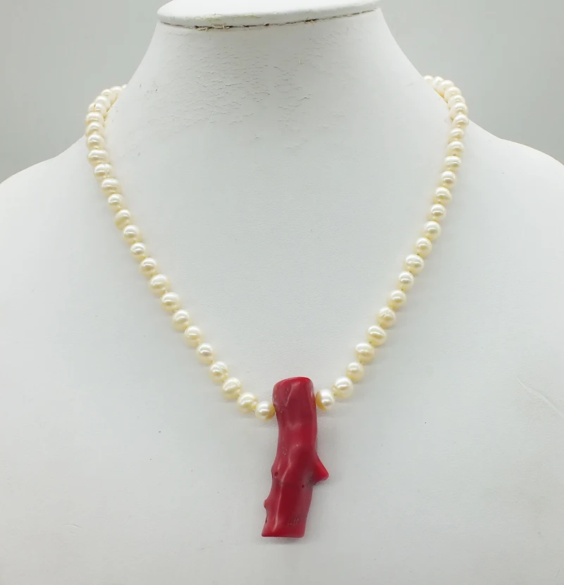 NO --804# 6-7MM Little girl necklace. Pink pearl Red natural coral pendant, very beautiful necklace 17"
NO --804# 6-7MM Little girl necklace. Pink pearl Red natural coral pendant, very beautiful necklace 17"