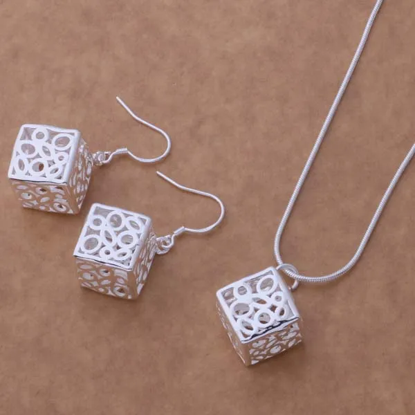 AS327 Hot sterling Jewelry Sets Earring 400 + Necklace 696 /amxajeea atkajkra silver color | Украшения и аксессуары