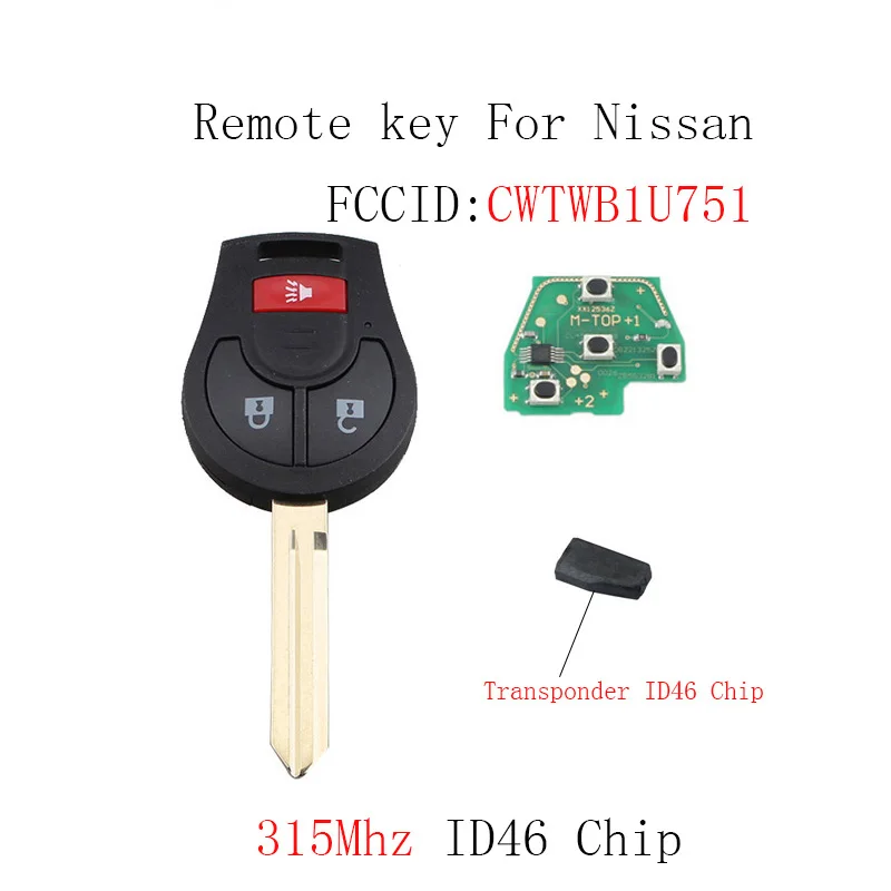 3Buttons 315mhz Remote key For Nissan Rogue 2008-2016 Versa 2012-2015 CWTWB1U751 Original keys Transponder Chip ID46
3Buttons 315mhz Remote key For Nissan Rogue 2008-2016 Versa 2012-2015 CWTWB1U751 Original keys Transponder Chip ID46