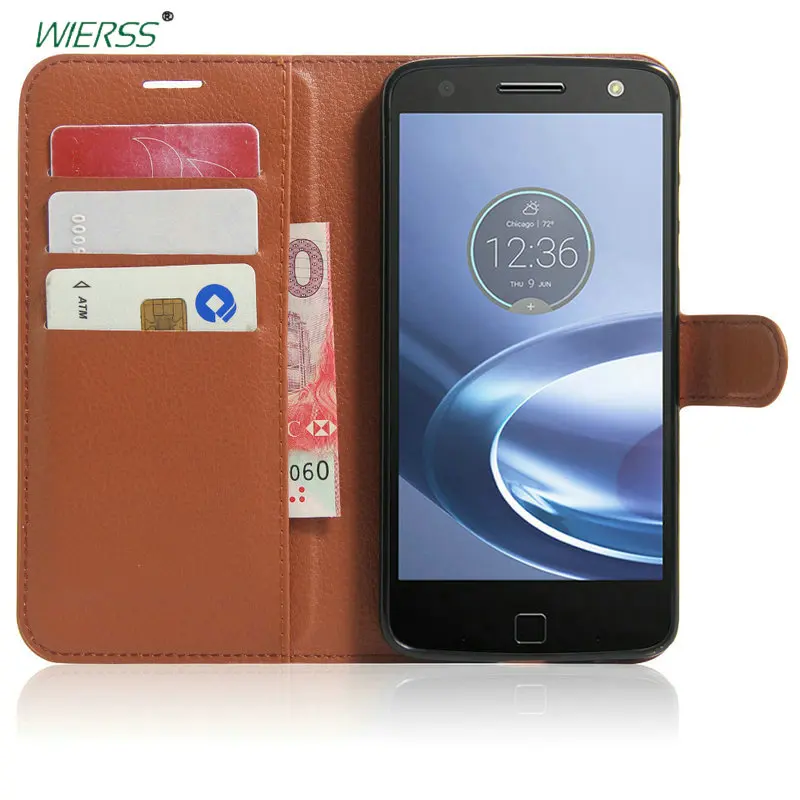 Wallet Flip Leather Case For Motorola Moto Z Play/Droid (XT1635 XT1635-01) phone back Cover Housing cases with Card Slot+Stand | Мобильные