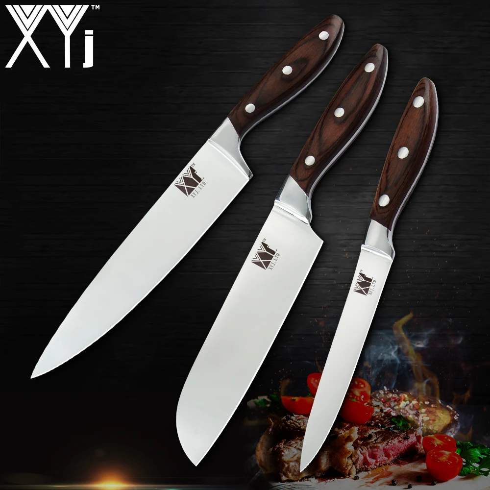 XYj Stainless Steel Kitchen Knives Set Japanese Cleaver 3-piece 440A Sharp Knife Color Wood Handle Chef Santoku Utility Cook Set
XYj Stainless Steel Kitchen Knives Set Japanese Cleaver 3-piece 440A Sharp Knife Color Wood Handle Chef Santoku Utility Cook Set