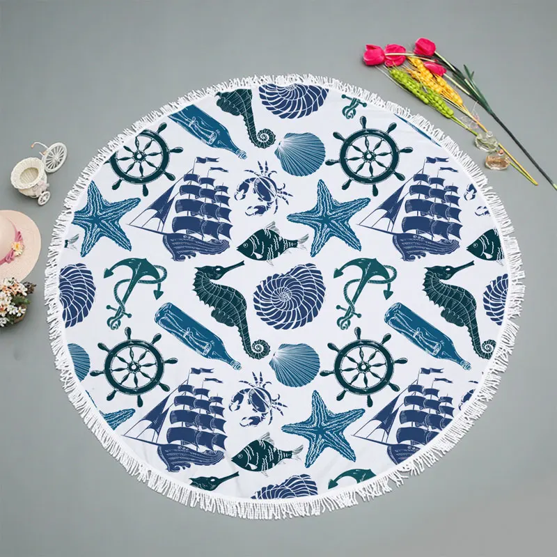 Hot Sa;e 2019 Summer 150CM Round Beach Towel With Tassels Ocean Shell Starfish Corals Serviette Swimming Sunbath Bath Towel
Hot Sa;e 2019 Summer 150CM Round Beach Towel With Tassels Ocean Shell Starfish Corals Serviette Swimming Sunbath Bath Towel