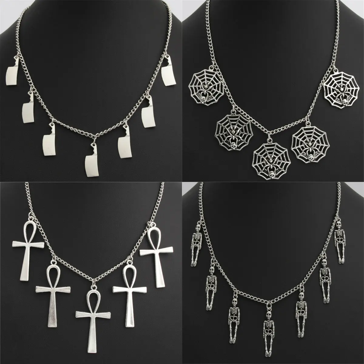 1pc Silver Spider Web Cross Skull Chef Knife Pendant Men Kitchen Knife Jewelry Halloween Necklace Women Jewelry
1pc Silver Spider Web Cross Skull Chef Knife Pendant Men Kitchen Knife Jewelry Halloween Necklace Women Jewelry