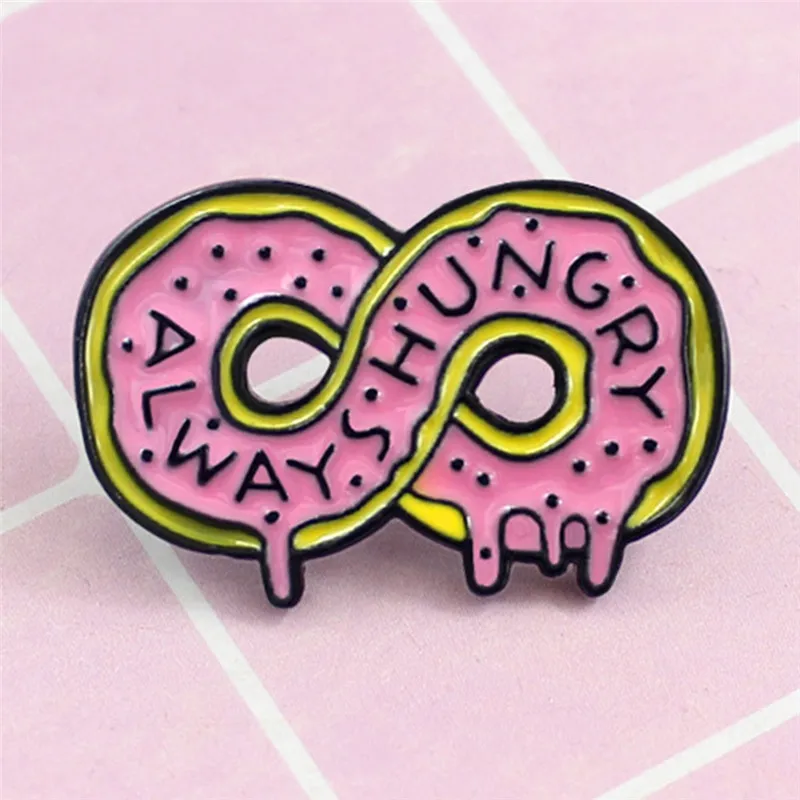 Pinksee Lovely Simple Donut Brooch "ALWAYS HUNGRY" Button Pins for Women Delicious Dessert Cartoon Symbol Lapel Enamel Pin
Pinksee Lovely Simple Donut Brooch "ALWAYS HUNGRY" Button Pins for Women Delicious Dessert Cartoon Symbol Lapel Enamel Pin