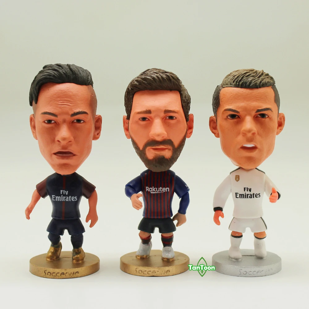 3pcs/lot Soccer Star MESSI & C.RONALDO & NEYMAR 2018 Season Home Jersey 6.5cm Height Resin Dolls 2.5" Action figure toys
3pcs/lot Soccer Star MESSI & C.RONALDO & NEYMAR 2018 Season Home Jersey 6.5cm Height Resin Dolls 2.5" Action figure toys