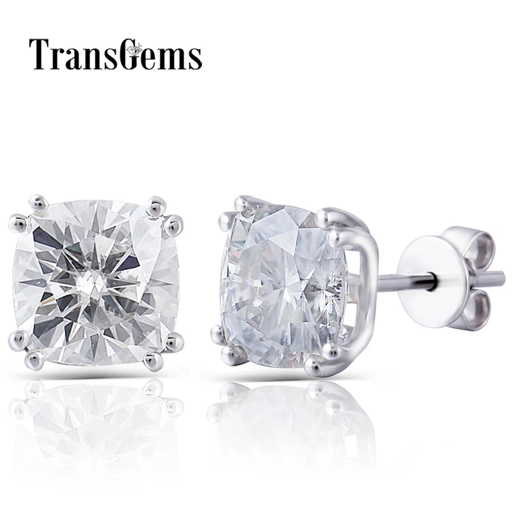 Transgems 14K 585 White Gold 4CTW 7.5mm GH Near Colorless Sqaure Cushion Cut Moissanite Stud Earring Push Back for Women
Transgems 14K 585 White Gold 4CTW 7.5mm GH Near Colorless Sqaure Cushion Cut Moissanite Stud Earring Push Back for Women