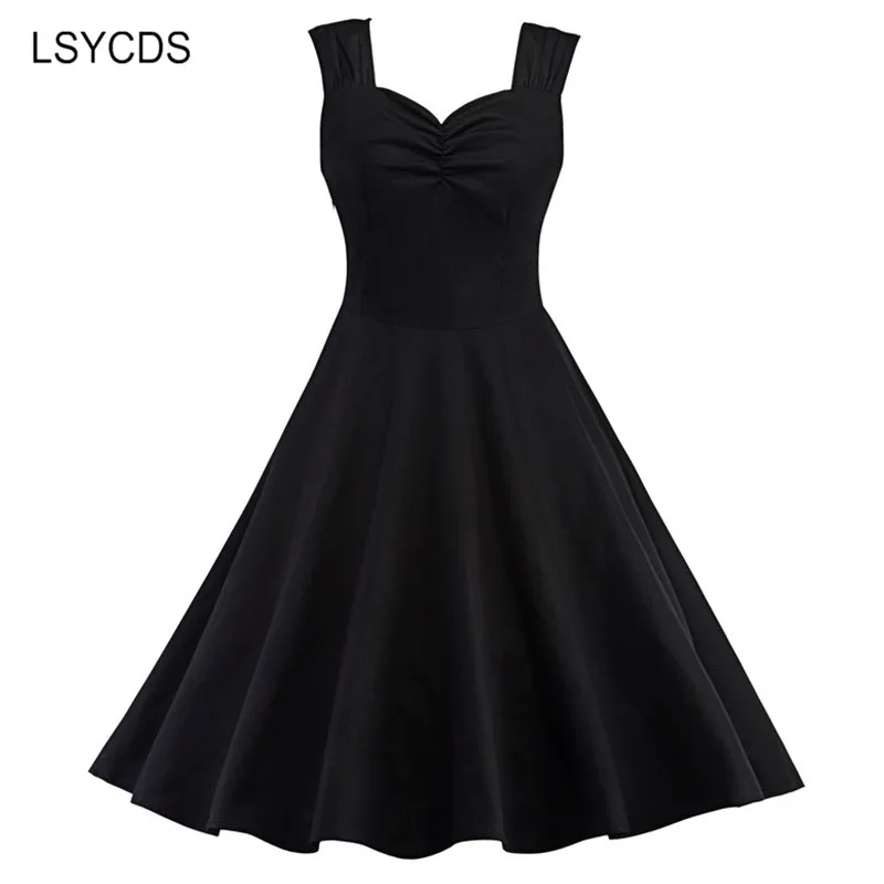2018 Vintage Black Dress Women Plus Size V Neck Sleeveless Robe Retro Casual Party Rockabilly 50s 60s Big Swing Women Dresses
2018 Vintage Black Dress Women Plus Size V Neck Sleeveless Robe Retro Casual Party Rockabilly 50s 60s Big Swing Women Dresses