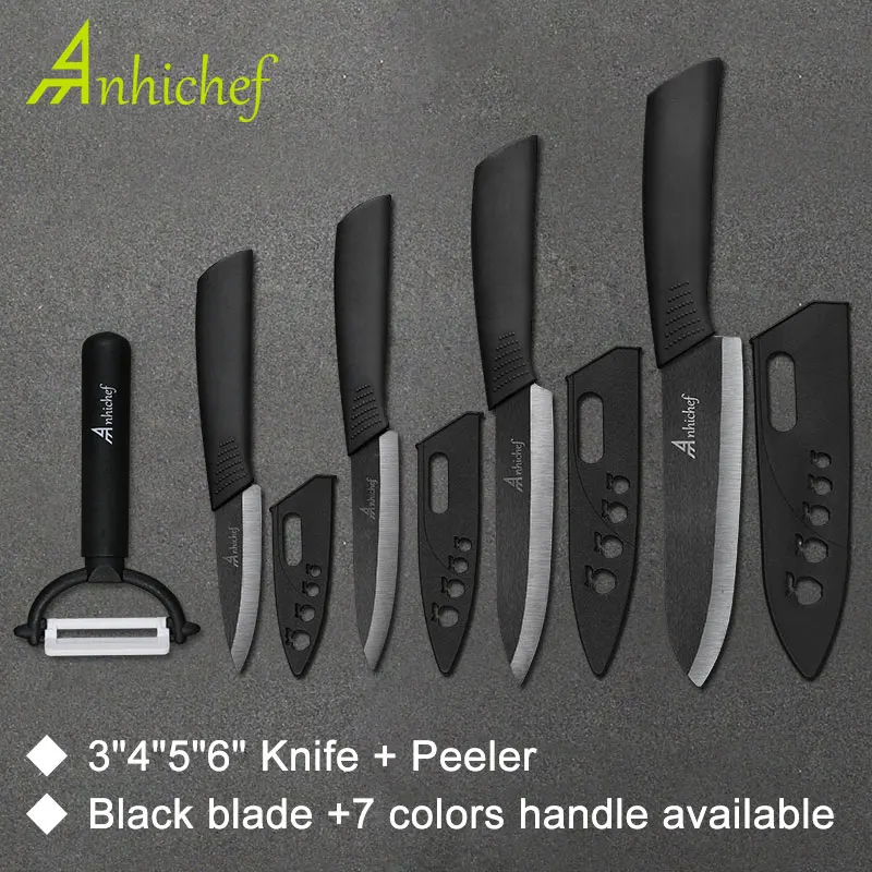 Kitchen Knife Ceramic Knife Cooking set 3" 4" 5" 6" inch + peeler Black Blade Paring Fruit Vegetable Chef Knife Kitchen Tools
Kitchen Knife Ceramic Knife Cooking set 3" 4" 5" 6" inch + peeler Black Blade Paring Fruit Vegetable Chef Knife Kitchen Tools