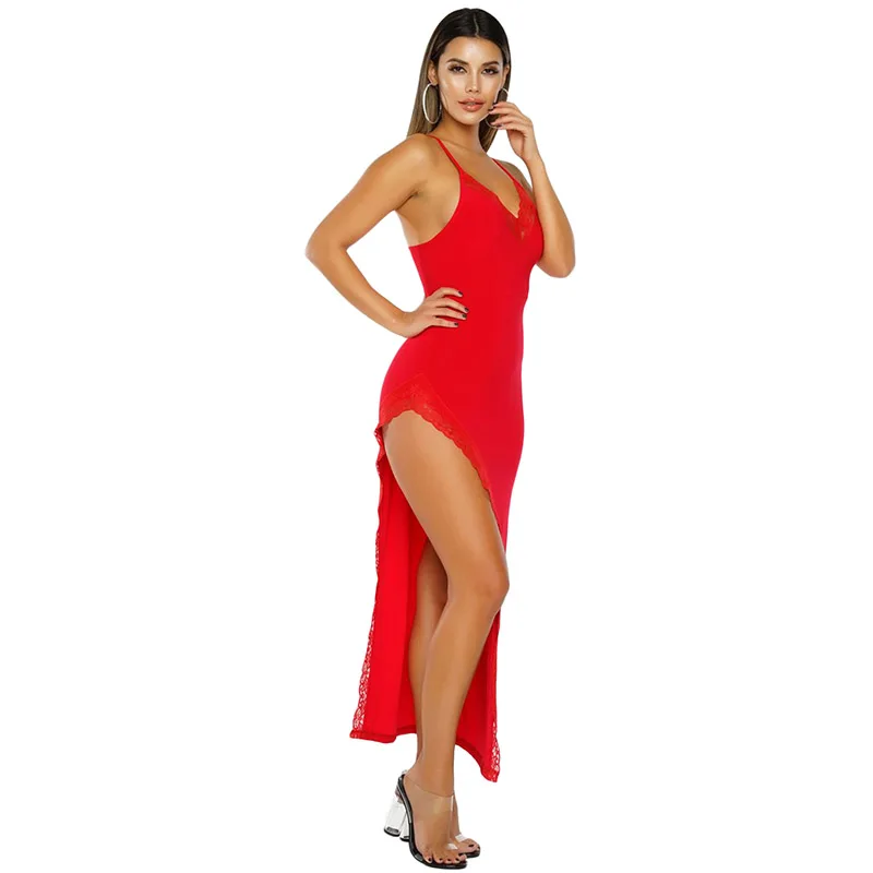 Red-Side-Slit-Lace-Trim-Party-Dress-LC610193-3-3