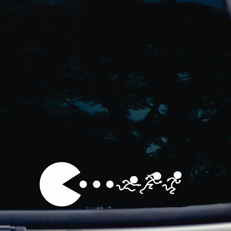 Pac-Man chasing Stick Figure Family Car Window Vinyl Decal Sticker 8" (Color: White) Truck Notebook Die Cut Sticker
Pac-Man chasing Stick Figure Family Car Window Vinyl Decal Sticker 8" (Color: White) Truck Notebook Die Cut Sticker