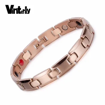Vinterly Men Pure Titanium Bracelet Chain Rose Gold Color Health Energy Germanium Magnetic Mens Bracelet Bangle Fashion Jewelry
Vinterly Men Pure Titanium Bracelet Chain Rose Gold Color Health Energy Germanium Magnetic Mens Bracelet Bangle Fashion Jewelry