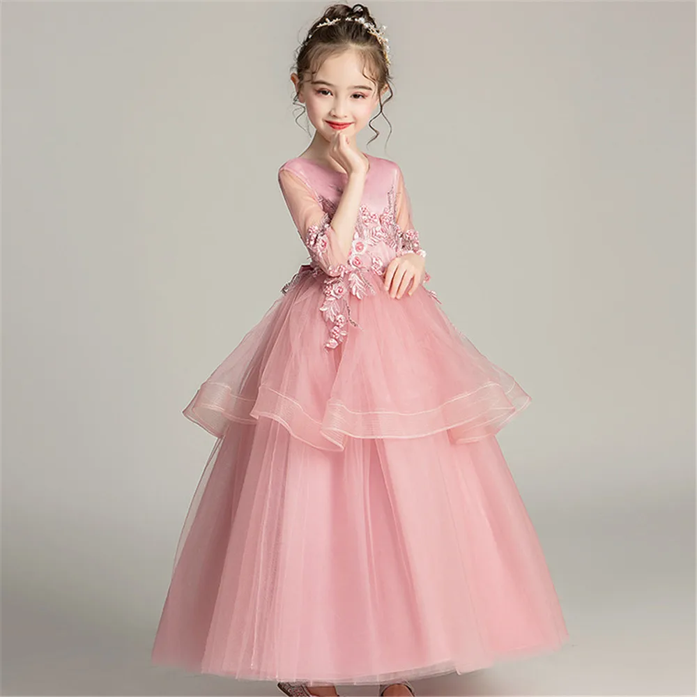 Pink White Wedding Flower Applique Long Girls Dress Elegant Party Birthday Princess Children Costume Kids Dress Girl WGCK2991
Pink White Wedding Flower Applique Long Girls Dress Elegant Party Birthday Princess Children Costume Kids Dress Girl WGCK2991