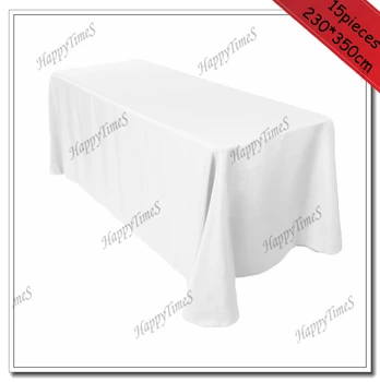 15pcs/lot 230*350cm White Rectangular 100%Polyester Wedding Rectangular Table Cloth Banquet Favor Table Cover
15pcs/lot 230*350cm White Rectangular 100%Polyester Wedding Rectangular Table Cloth Banquet Favor Table Cover